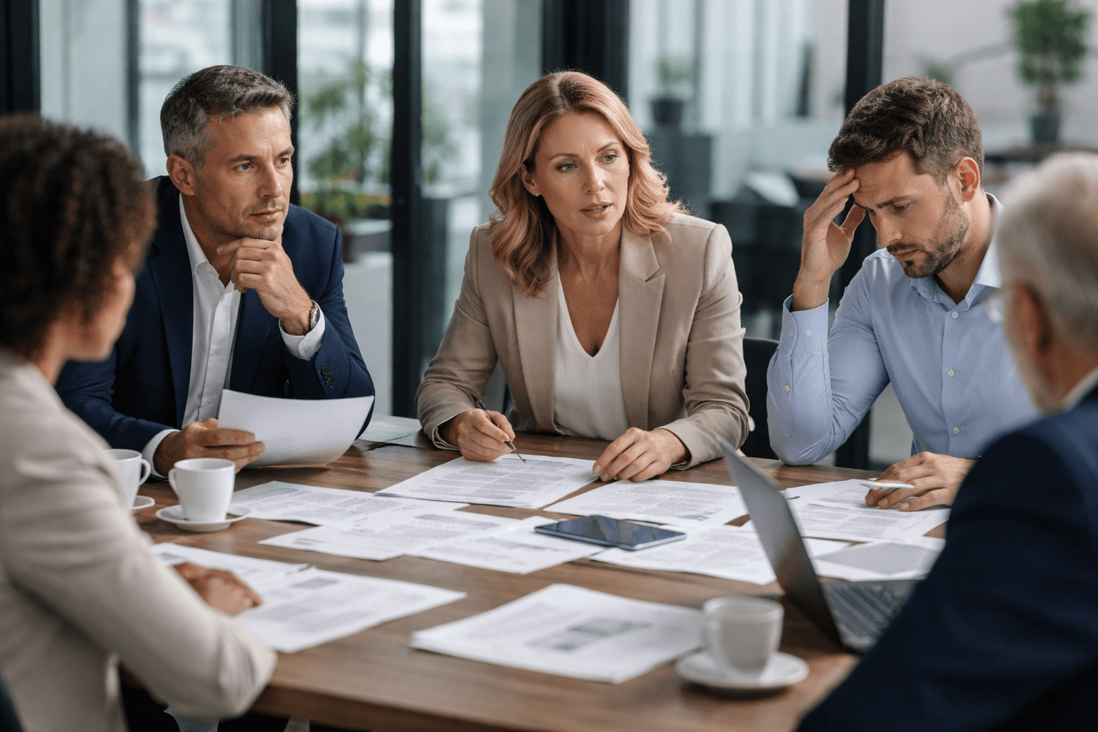 Business meeting stress